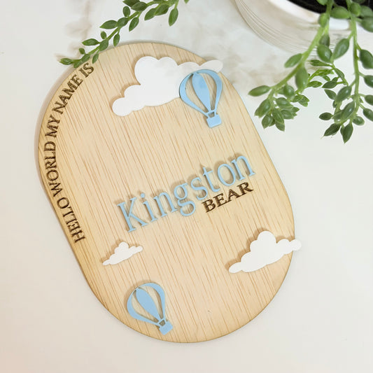 Baby Name Announcement - Clouds