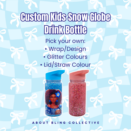 Custom Kids 12oz Snow Globe Drink Bottle