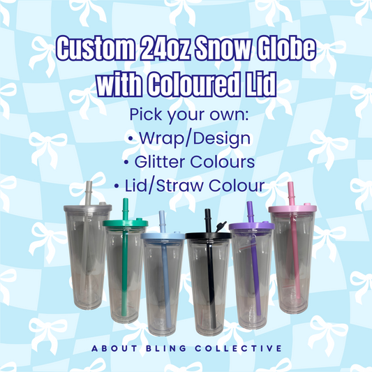 Custom 24oz Stadium Snow Globe with Coloured Lid