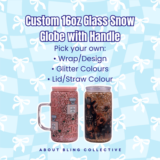 Custom 16oz Glass Snow Globe Mug