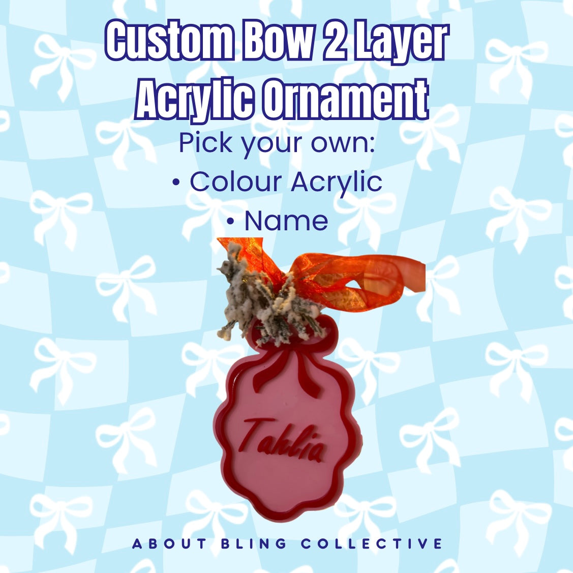 Custom Bow 2 Layer Ornament