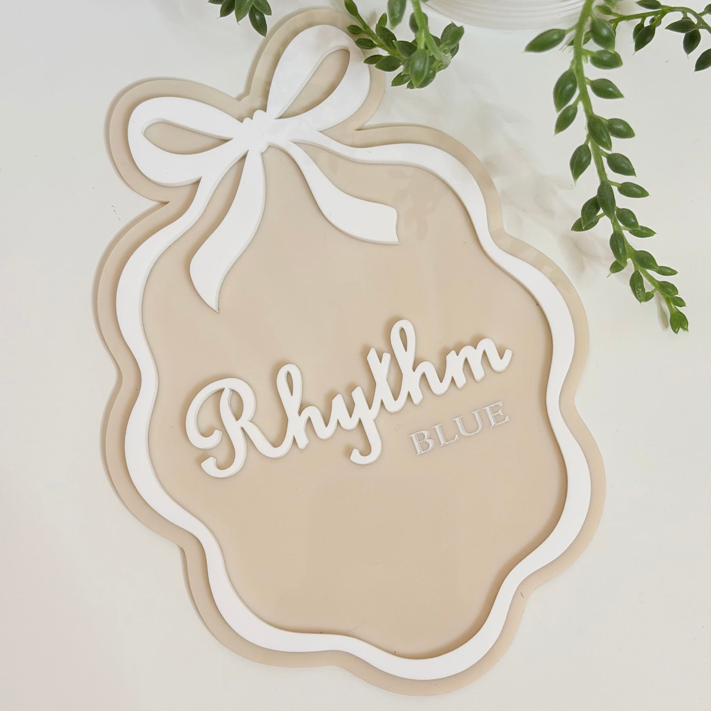 Baby Name Announcement - Bow