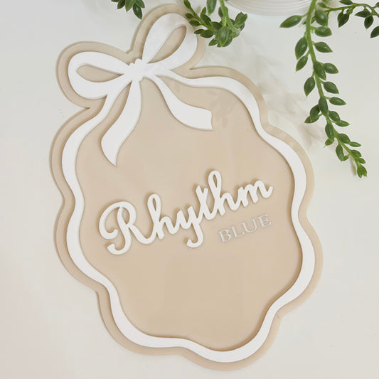 Baby Name Announcement - Bow