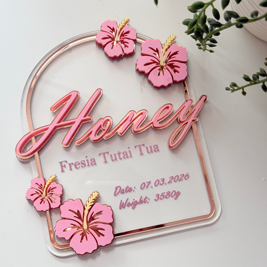 Baby Name Announcement - Hibiscus