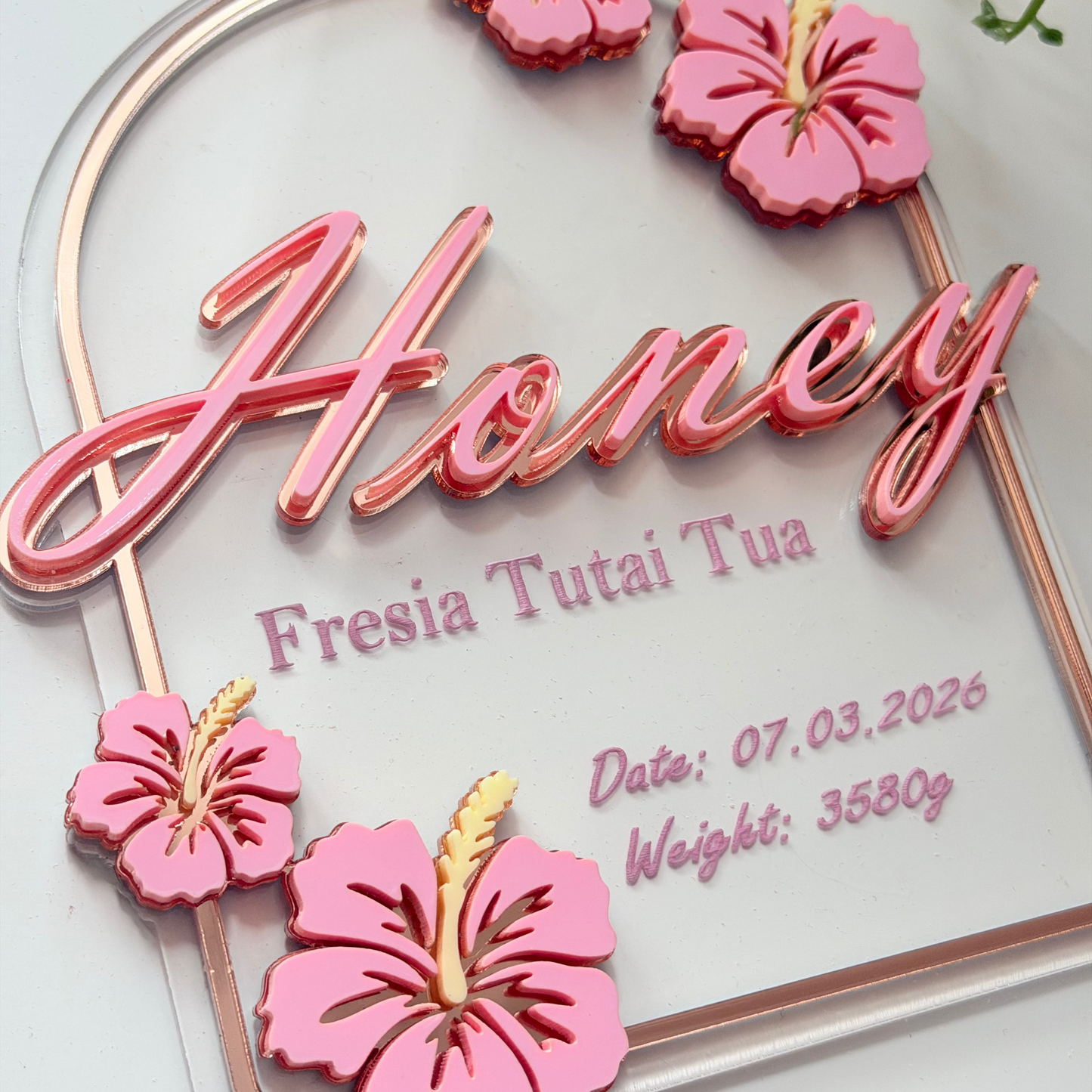 Baby Name Announcement - Hibiscus