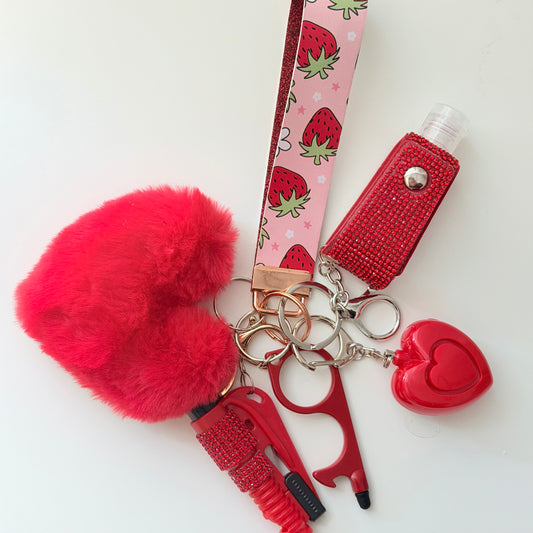 Strawberry Kisses Safety Keychain
