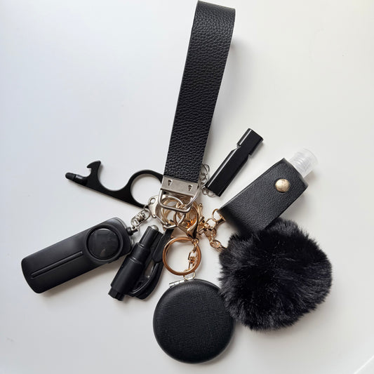 Sleek Black Safety Keychain