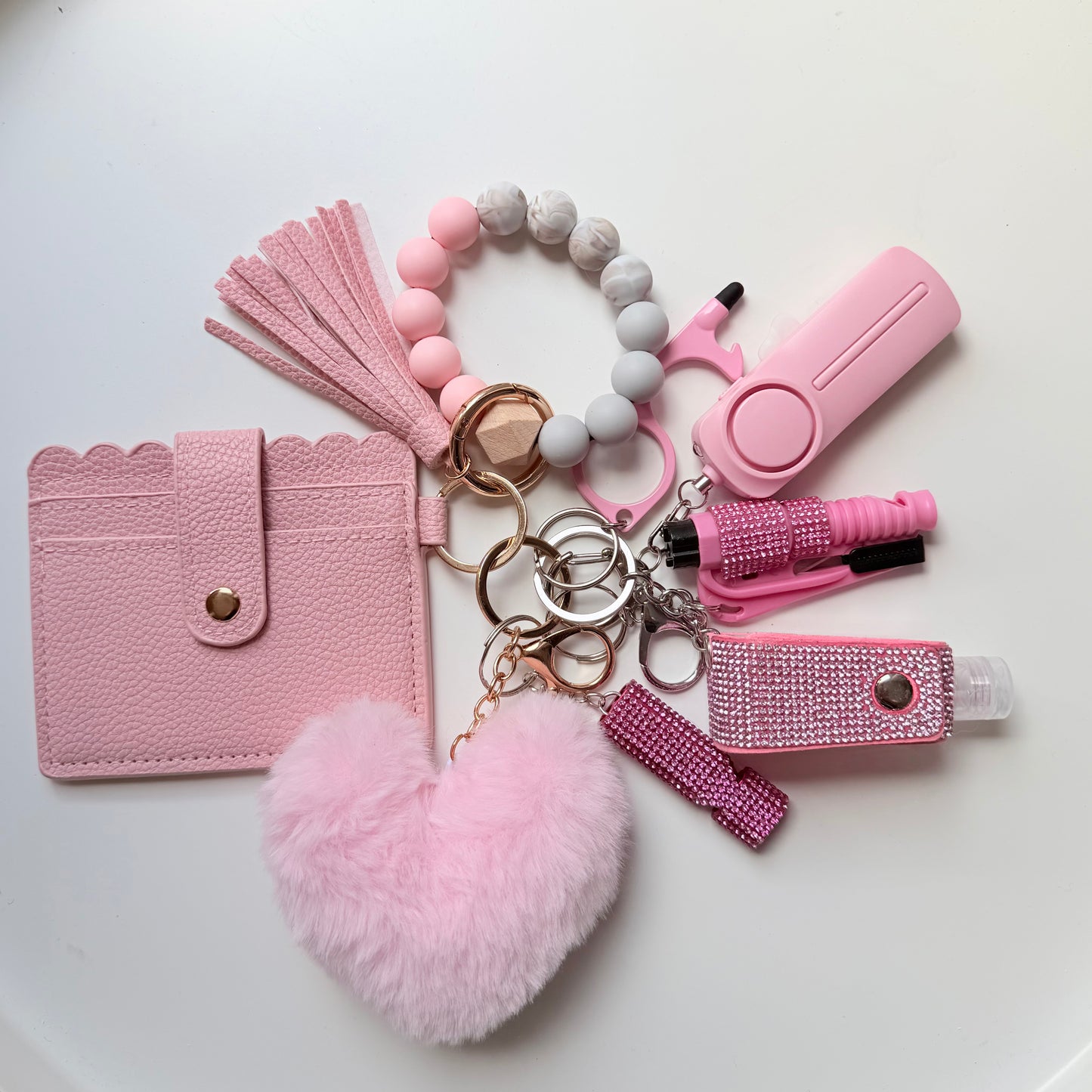 Pink Bling Safety Keychain