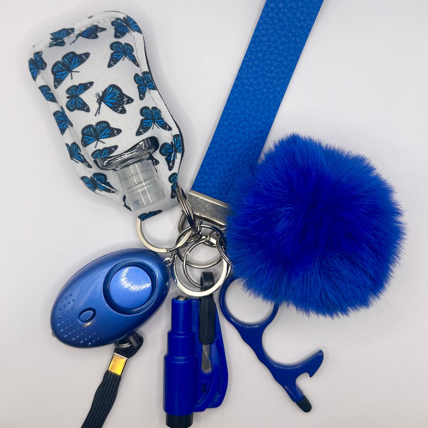 Blue Butterfly Safety Keychain