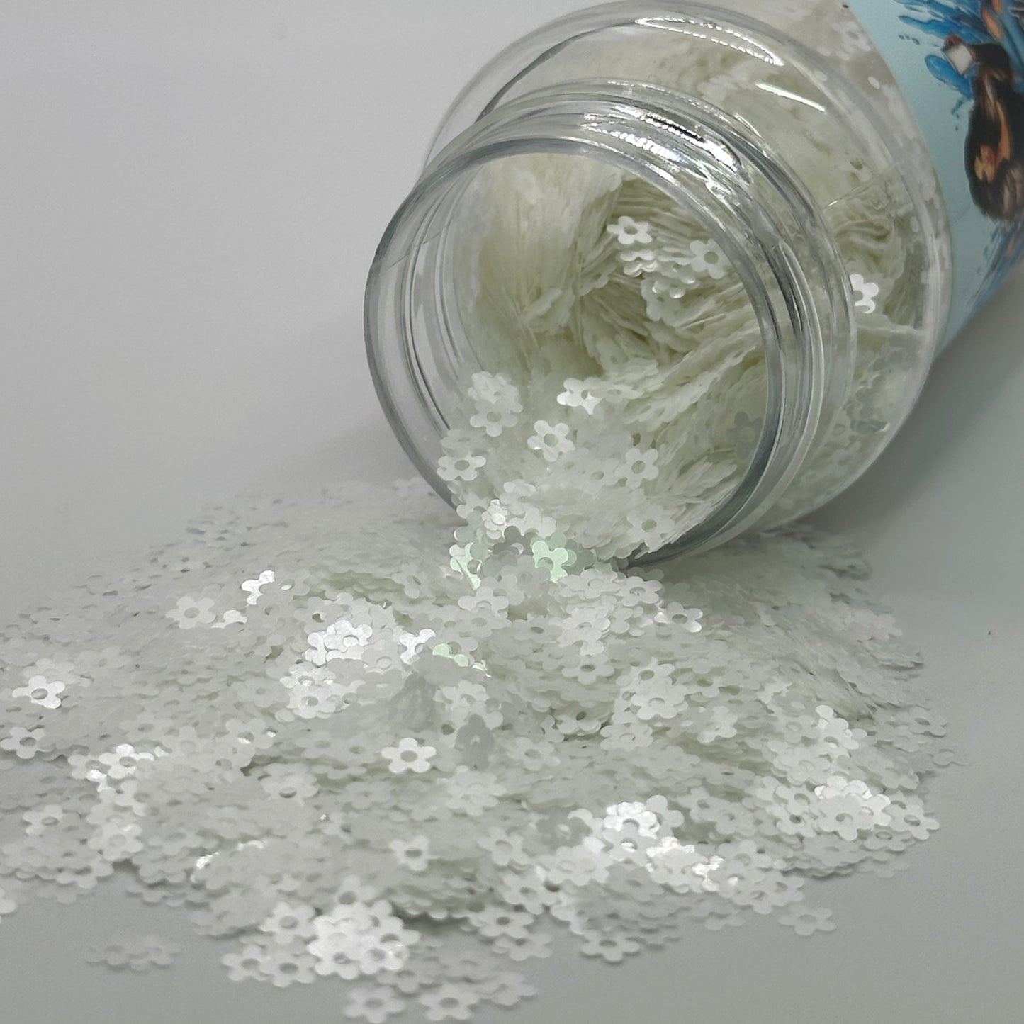 White Flowers Glitter