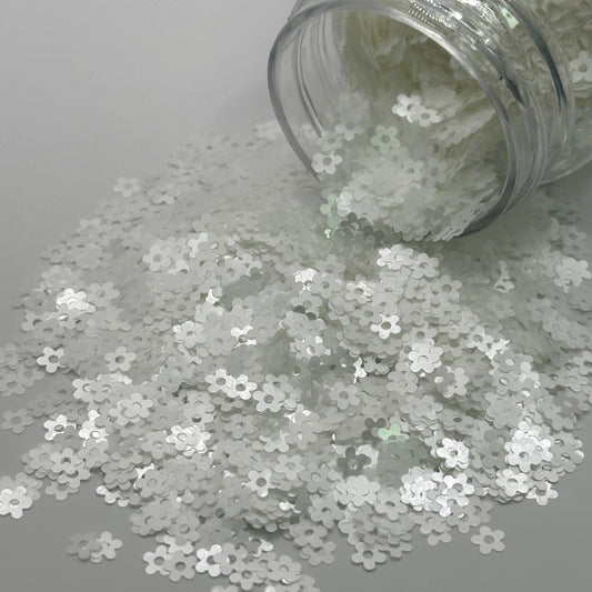 White Flowers Glitter