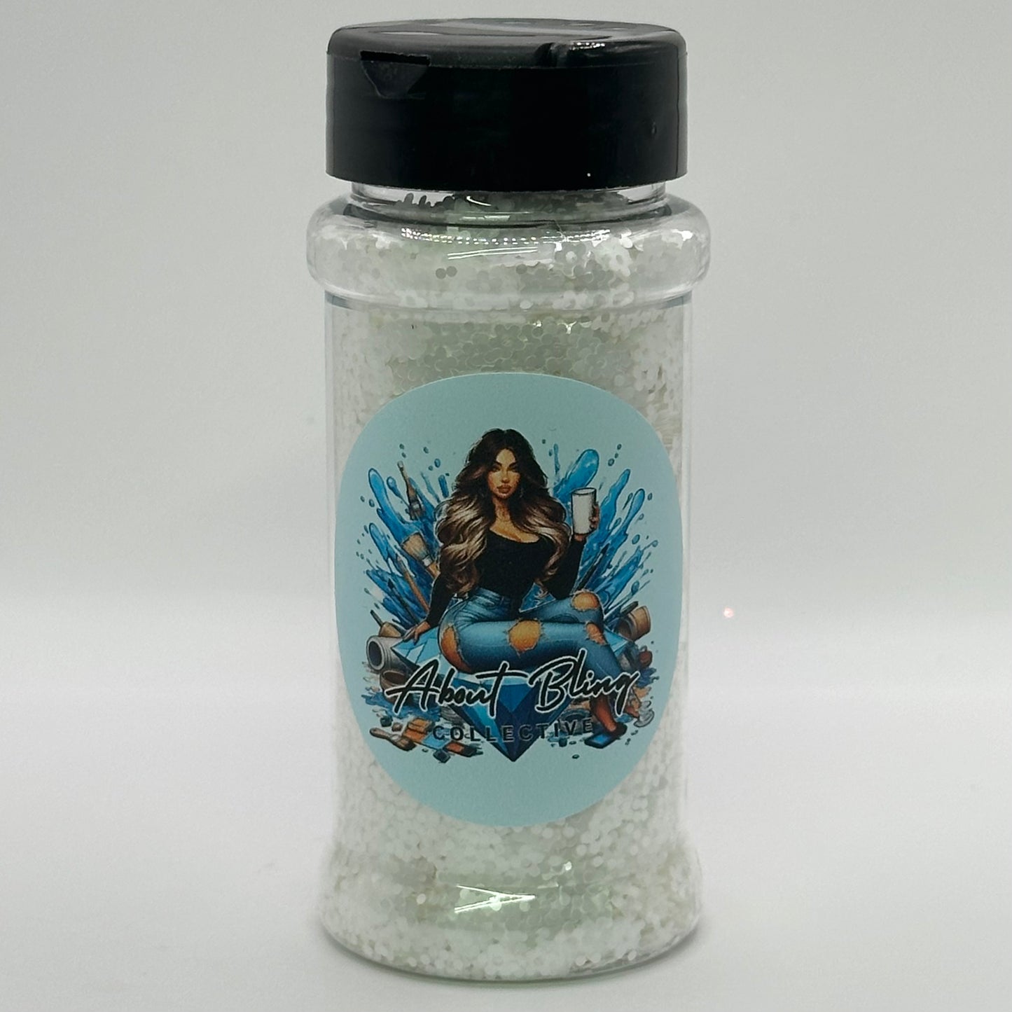 White Flowers Glitter